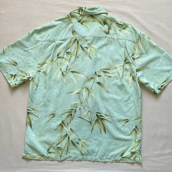Jamaica Jaxx Island Outfitters Men’s  100% Silk Green Hawaiian Shirt Size XL - Picture 6 of 7